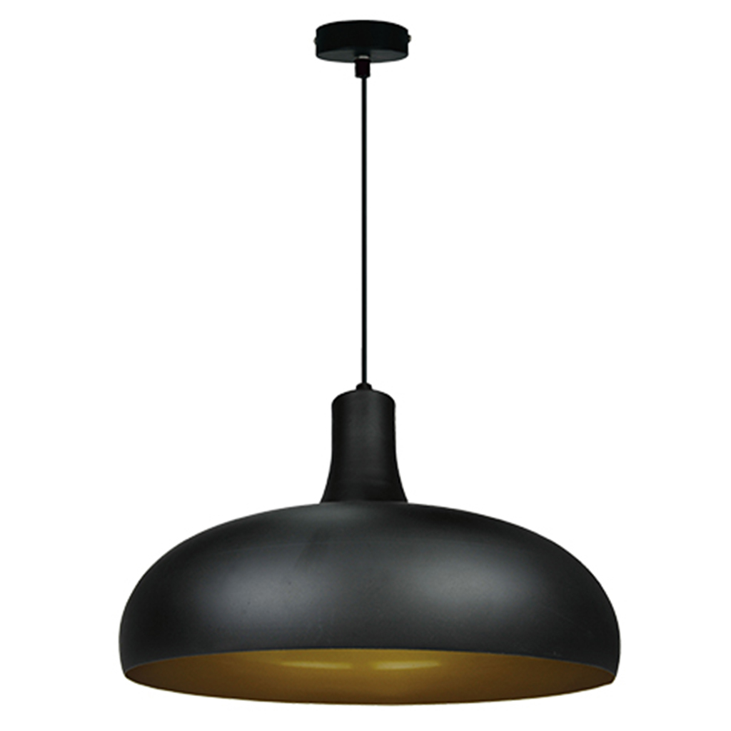 matte black and gold pendant light