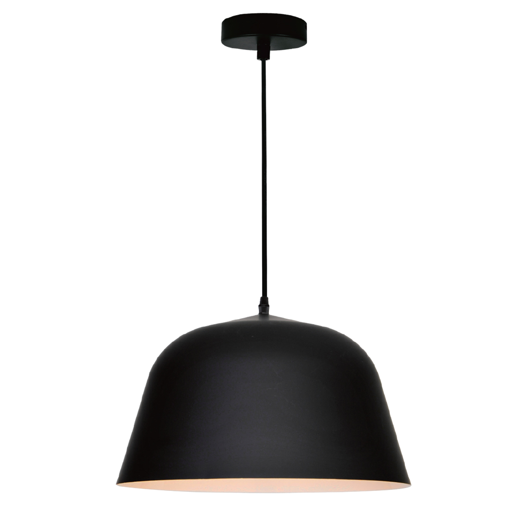 PENDANT FITTING 1LT MATT BLACK/WHITE INNER EL7069/04