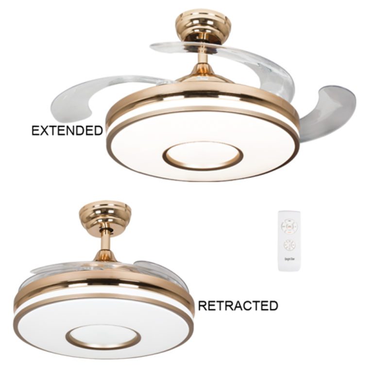 CEILING FAN GOLD RETRACTABLE BLADES - PAAX90269 | Eagle Lighting