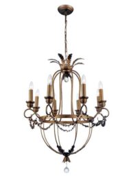 CHANDELIER FITTING 8X40W E14 700X895MM BRUSHED GOLD