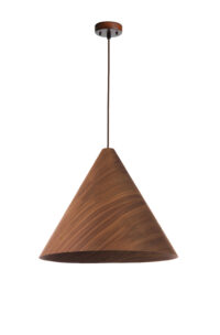 PENDANT FITTING 60W E27 450X350 DARK WALNUT/WOOD LLG135